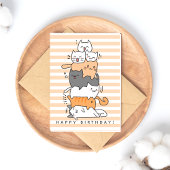 かわいい猫の山誕生日 ポストカード