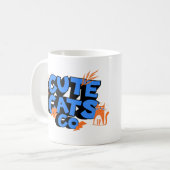 かわいい猫の幸せな楽しいアート コーヒーマグカップ (正面左)