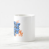かわいい猫の幸せな楽しいアート コーヒーマグカップ (中央)