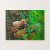 かわいい猫の庭のパズル ジグソーパズル (横)