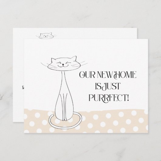 かわいい猫の引っ越しました新しいアドレス ポストカード (正面/裏面)