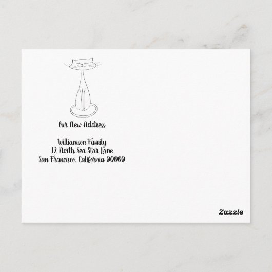 かわいい猫の引っ越しました新しいアドレス ポストカード (裏面)