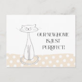 かわいい猫の引っ越しました新しいアドレス ポストカード (正面)