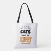かわいい猫の引用タイポグラフィーミニマリスト 猫好き  トートバッグ (裏面)