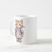 かわいい猫の心臓病ナース コーヒーマグカップ (正面左)