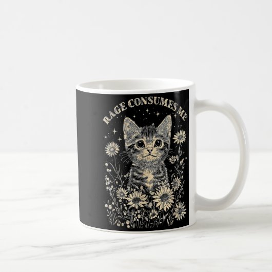 かわいい猫の怒りが消費する面白いサルカスティック子猫 コーヒーマグカップ (右)