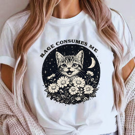 かわいい猫の怒りが私を飲み込む 面白い皮肉な子猫 Tシャツ