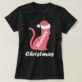 かわいい猫の恋人サンタ・ミョイ・クリスマス Tシャツ