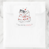 かわいい猫の恋愛夫婦 スクエアシール (バッグ)