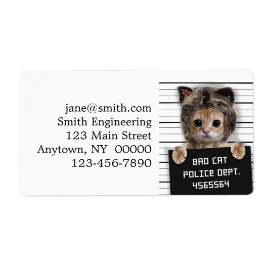 かわいい猫の悪い子 ラベル (正面)