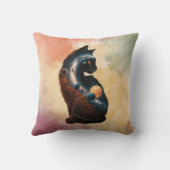 かわいい猫の惑星&星,おもしろい動物,水彩 クッション (裏面)