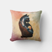 かわいい猫の惑星&星,おもしろい動物,水彩 クッション (正面)