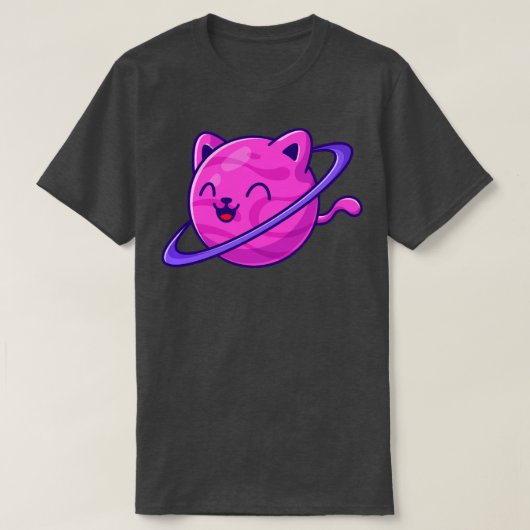 かわいい猫の惑星Cartoon1 Tシャツ (デザイン正面)