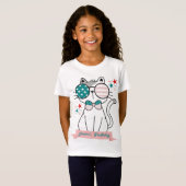 かわいい猫の愛国的な誕生日パーティー Tシャツ (正面フル)
