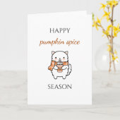 かわいい猫の感謝祭 オータムテーマカード カード (黄色い花)