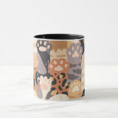 かわいい猫の手のひら 2トーン コーヒーマグ マグカップ (中央)