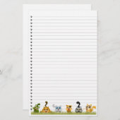 かわいい猫の文房具が並ぶ 便箋 (正面/裏面)