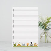 かわいい猫の文房具が並ぶ 便箋 (スタンド正面)