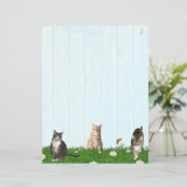 かわいい猫の文房具 - 裏面にニワトリを追加 (スタンド正面)