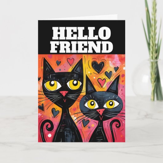 かわいい猫の新年グリーティングカード カード (正面)