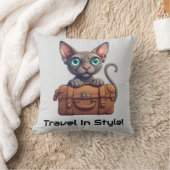 かわいい猫の旅行者 - 猫好きのためのギフト クッション (ブランケット)