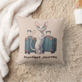 かわいい猫の旅行者 - 猫好きのためのギフト クッション (ブランケット)