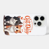 かわいい猫の日iPhone 15ケース祝-スタイル付 Case-Mate iPhoneケース (裏面 (横))