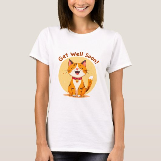 かわいい猫の早めのご回復願い Tシャツ (正面)