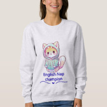 かわいい猫の昼寝チャンピオンTシャツ