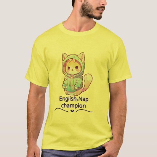 かわいい猫の昼寝チャンピオンTシャツ Tシャツ (正面)