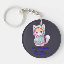 かわいい猫の昼寝チャンピオンTシャツ Too キーホルダー