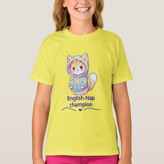 かわいい猫の昼寝チャンピオンTシャツ Too Tシャツ (正面)