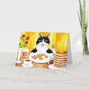 かわいい猫の朝食コーヒーカード カード