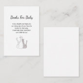 かわいい猫の本が赤ちゃん男女兼用シャワーをリクエスト エンクロージャーカード (正面/裏面)