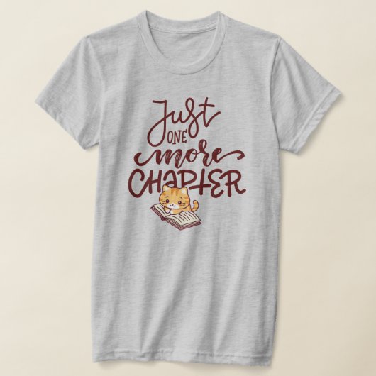 かわいい猫の本読好きな人 Tシャツ (レイダウン)