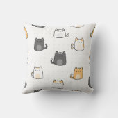 かわいい猫の枕 - 愛らしい猫のホームデコ クッション (裏面)