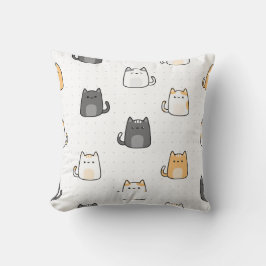 かわいい猫の枕 - 愛らしい猫のホームデコ クッション