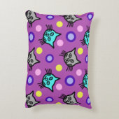 かわいい猫の柄すみれアクセント枕 アクセントクッション (裏面(縦))