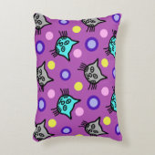 かわいい猫の柄すみれアクセント枕 アクセントクッション (正面(垂直))