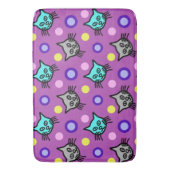 かわいい猫の柄すみれ大浴場 バスマット (正面縦)