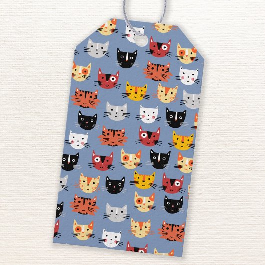 かわいい猫の柄 ギフトタグ