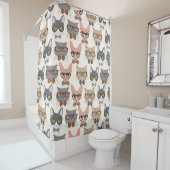 かわいい猫の柄 シャワーカーテン (インサイチュ)