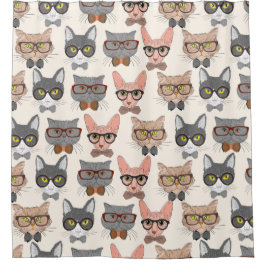 かわいい猫の柄 シャワーカーテン