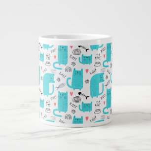 かわいい猫の柄 ジャンボコーヒーマグカップ