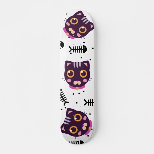 かわいい猫の柄 スケートボード (正面)