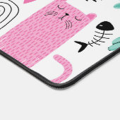 かわいい猫の柄 デスクマット (コーナー)