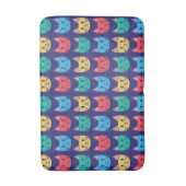 かわいい猫の柄 バスマット (正面縦)