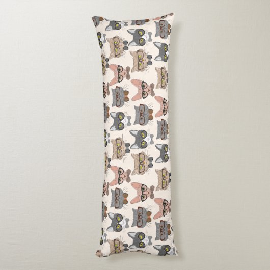 かわいい猫の柄 ボディピロー (裏面 (縦))