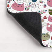 かわいい猫の柄 マウスパッド (コーナー)