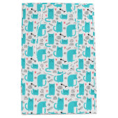 かわいい猫の柄 ミディアムペーパーバッグ (正面)